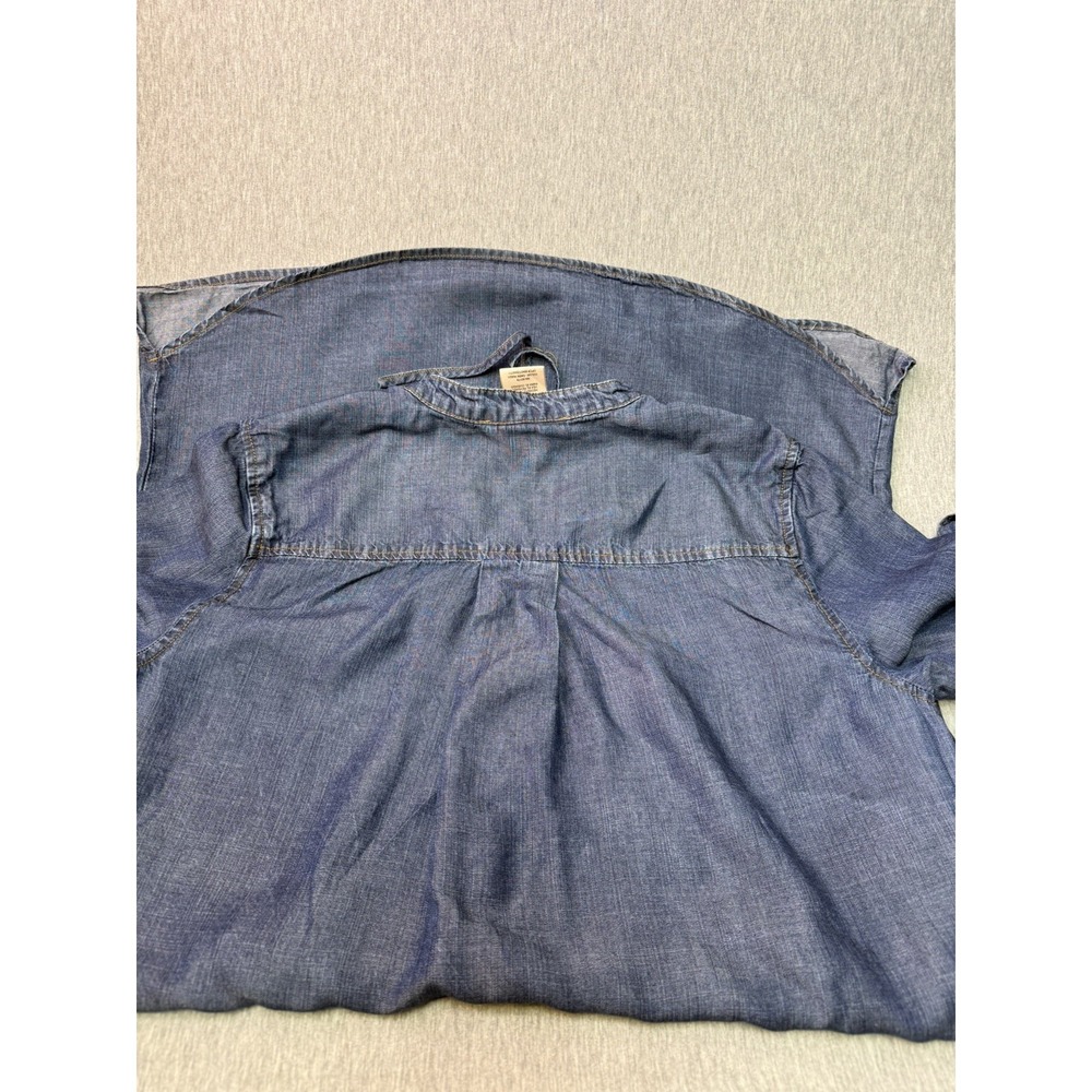 Philosophy Republic Clothing Dark Blue Denim Top Sz M Shirt Blouse Lyocell